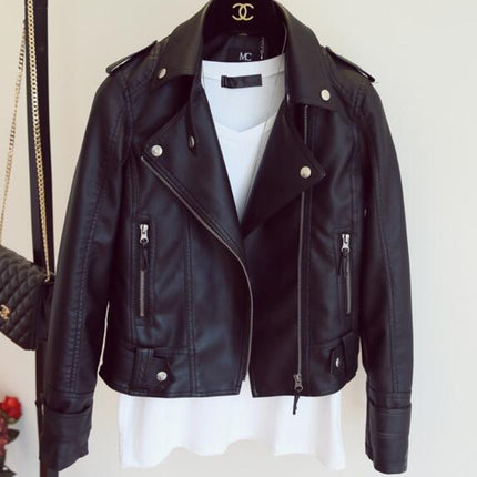 Women's Slim Black Motorcycle Jacket - Wnkrs