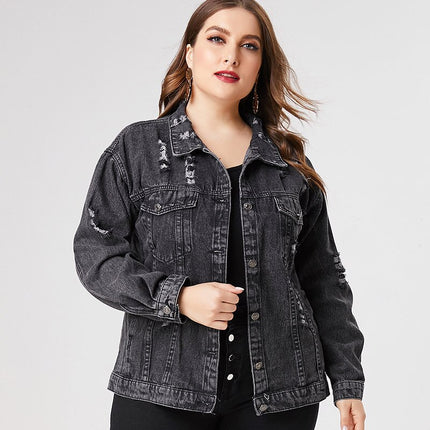 Plus Size Denim Jacket - Wnkrs