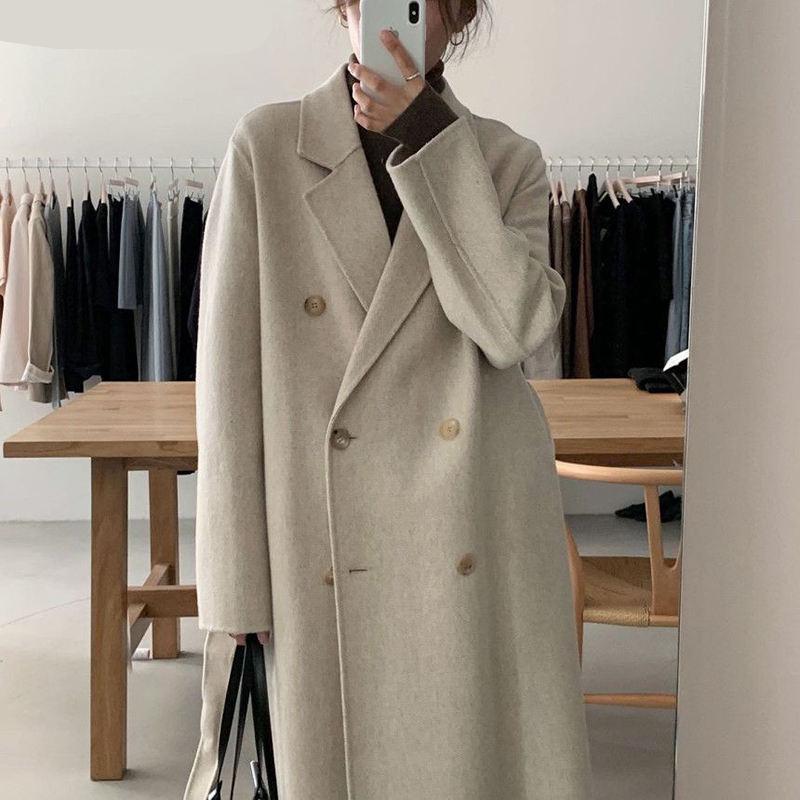 Wool Double Breasted Casual Coat