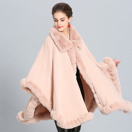 Women's Eco-Fur Trim Cape Coat - Wnkrs