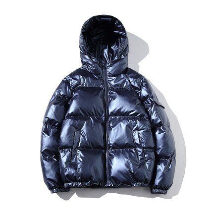 Oversized Women's Down Jacket in Metalic Colors - Wnkrs