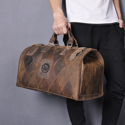 Vintage Genuine Leather Duffel Bag for Men - Wnkrs