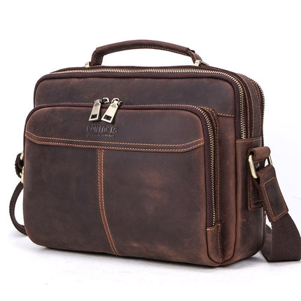 Men's Solid Leather Briefcase - Wnkrs