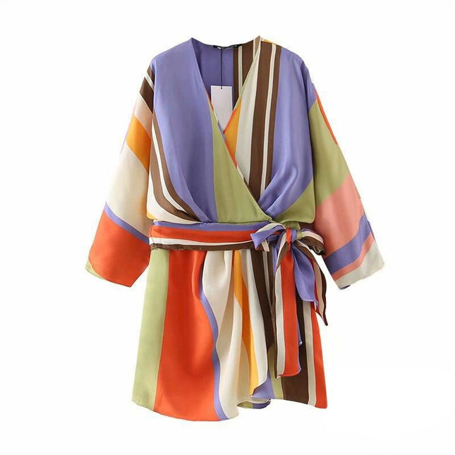 Women's Striped Short Jumpsuit - Wnkrs