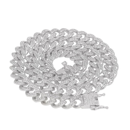 Men's Chain Chocker Necklace with Crystals - Wnkrs