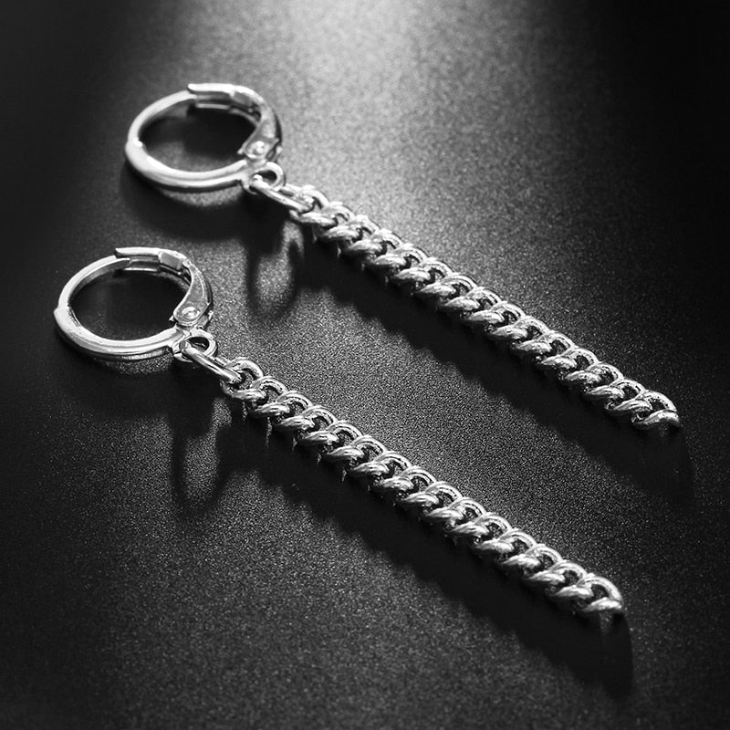Punk Style Tassel Earrings for Men