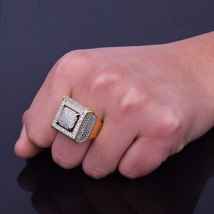 Men's Hip Hop Style Gold/Silver Zircon Ring - Wnkrs