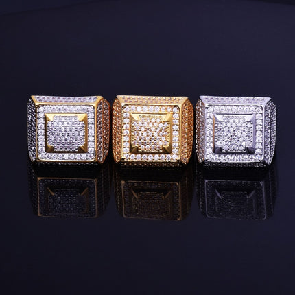 Men's Hip Hop Style Gold/Silver Zircon Ring - Wnkrs