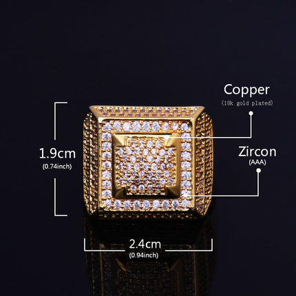 Men's Hip Hop Style Gold/Silver Zircon Ring - Wnkrs