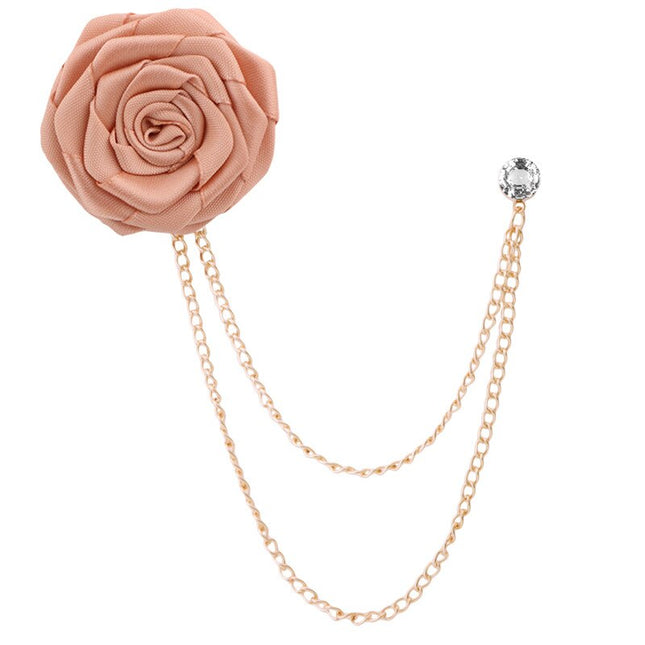 Colorful Rose Flower Lapel Pin with Chains - Wnkrs