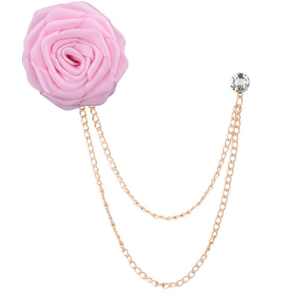 Colorful Rose Flower Lapel Pin with Chains - Wnkrs