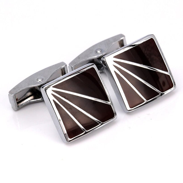 Classic Style Brown Enamel Cufflinks - Wnkrs