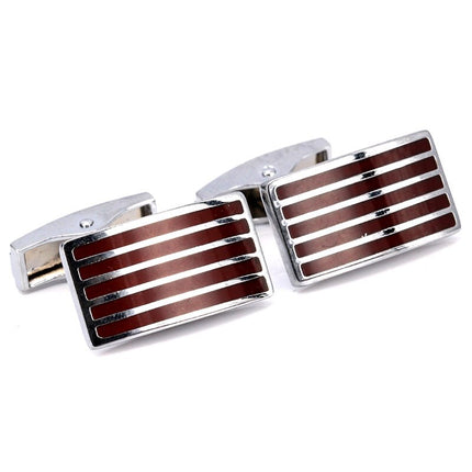 Classic Style Brown Enamel Cufflinks - Wnkrs