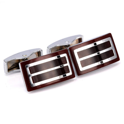 Classic Style Brown Enamel Cufflinks - Wnkrs