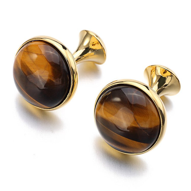 Luxurious Tiger Eye Stone Men's Cufflinks - Wnkrs