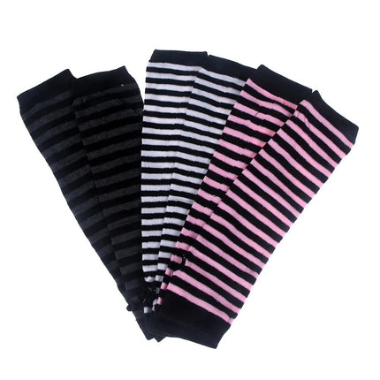 Women's Striped High Fingerless Gloves - Wnkrs