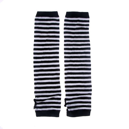 Women's Striped High Fingerless Gloves - Wnkrs