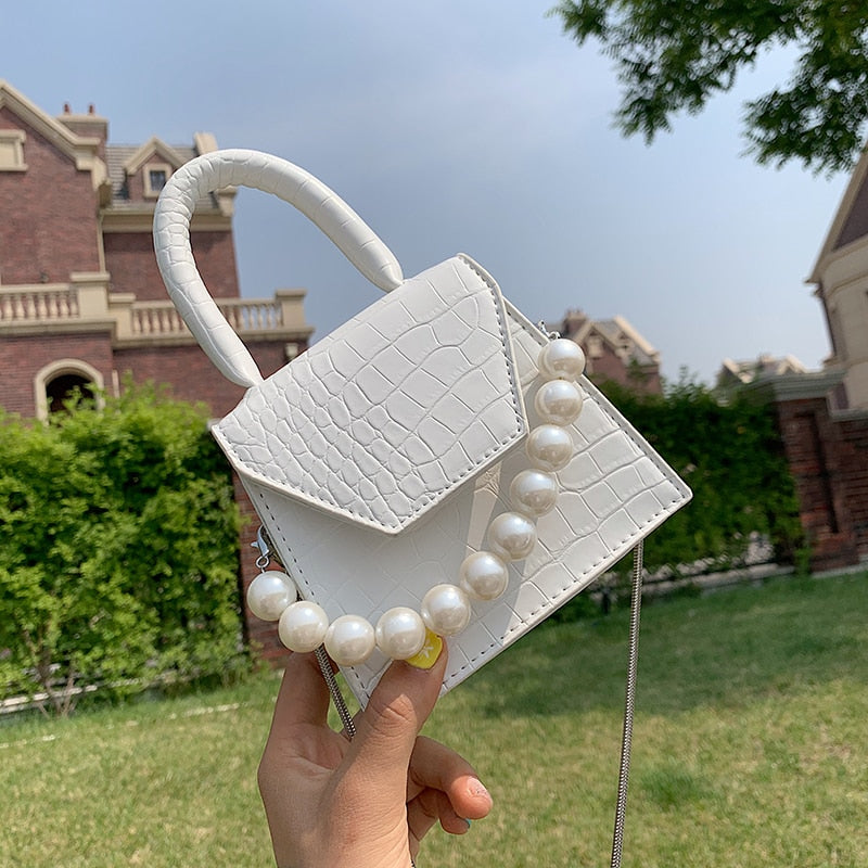Women's Pearl Strap Mini Shoulder Bag
