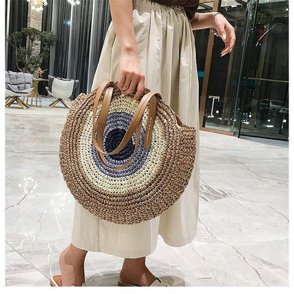 Round Straw Bag for Women - Wnkrs