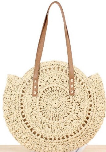 Round Straw Bag for Women - Wnkrs