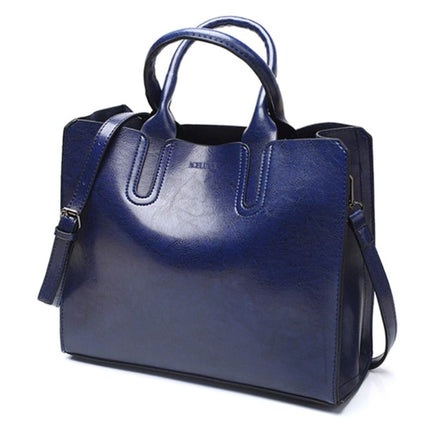 Women's Oil Leather Tote Shoulder Bag - Wnkrs