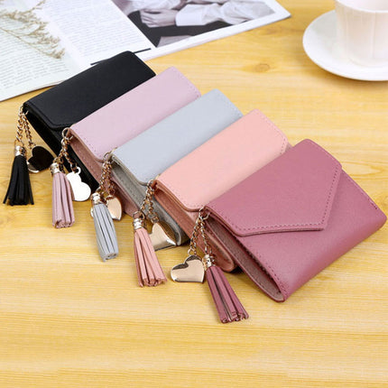 Women's Short Wallet with Tassel Pendant - Wnkrs