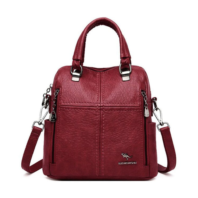 Women' Leather Shoulder Backpack - Wnkrs