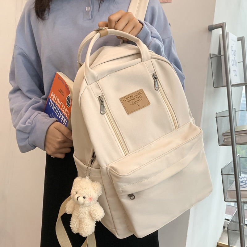Women's Multifunction Double Zipper Backpack