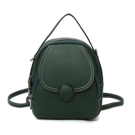 Women's Round Buckle Eco-Leather Backpack - Wnkrs