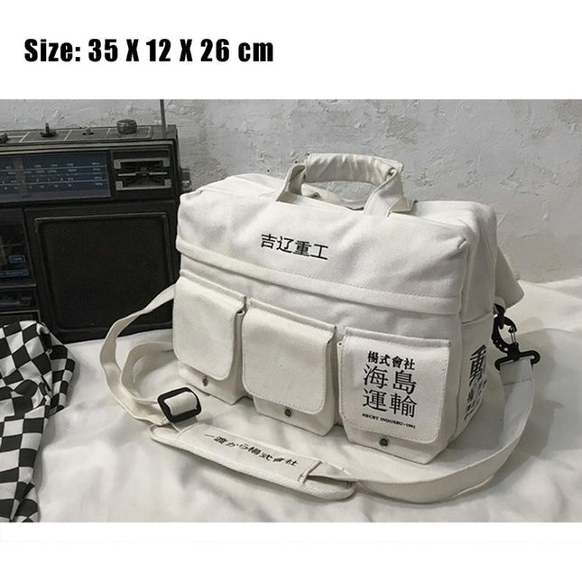 Canvas Unisex Backpack in Black and White - Wnkrs