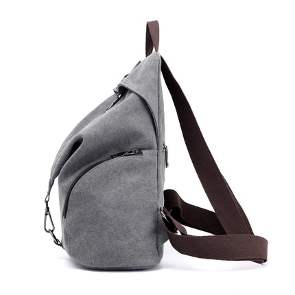 Women's Solid Color Canvas Backpack - Wnkrs