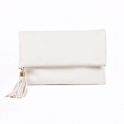 Fashion Convenient Tasseled Women's Clutch Bag with Chain - Wnkrs