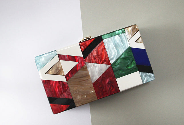 Women's Modern Geometric Pattern Clutch - Wnkrs