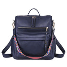 Women's Eco-Leather Backpack with Ethnic Style Strap - Wnkrs