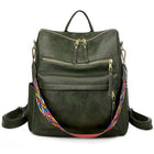Women's Eco-Leather Backpack with Ethnic Style Strap - Wnkrs