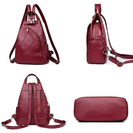 Women's Compact Leather Travel Backpack - Wnkrs