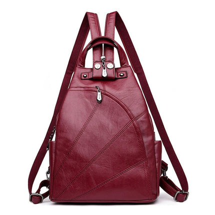Women's Compact Leather Travel Backpack - Wnkrs