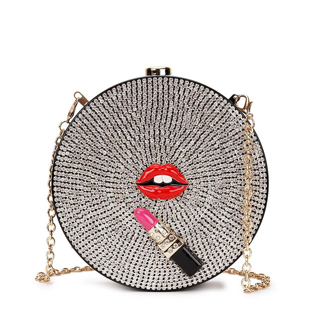 Women's Glossy Design Round Shaped Clutch - Wnkrs