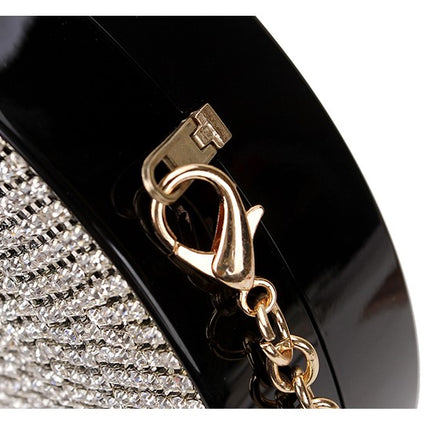 Women's Glossy Design Round Shaped Clutch - Wnkrs