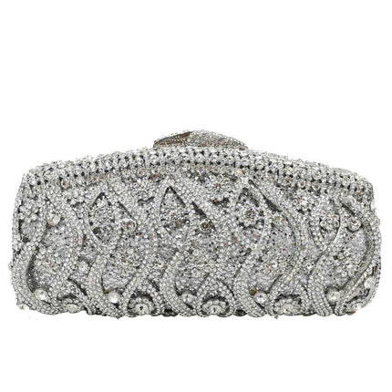 Women's Glittering Patterned Crystal Clutch - Wnkrs