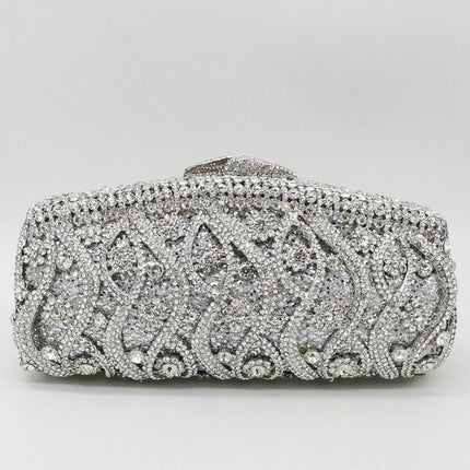 Women's Glittering Patterned Crystal Clutch - Wnkrs