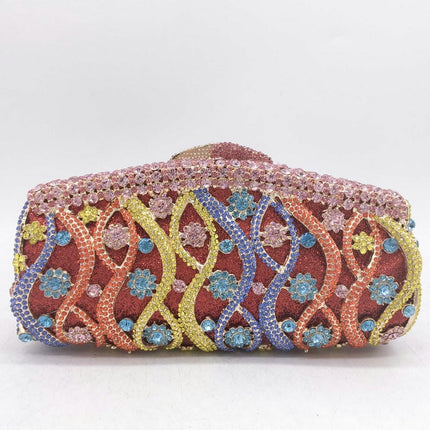 Women's Glittering Patterned Crystal Clutch - Wnkrs