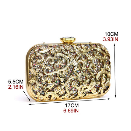 Luxury Style Women's Diamonds Decorated Party Clutch Purse - Wnkrs