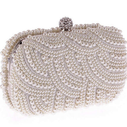 Elegant Pearl Chain Evening Clutch - Wnkrs