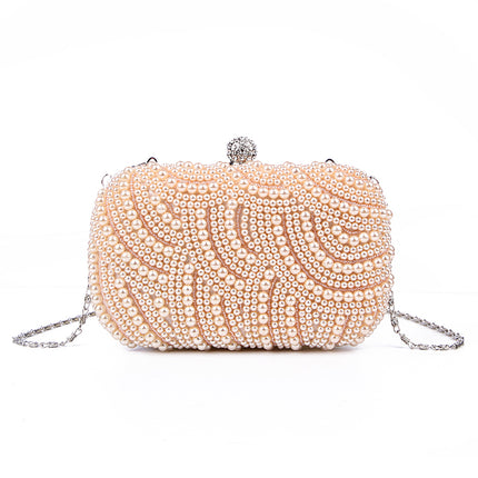 Elegant Pearl Chain Evening Clutch - Wnkrs