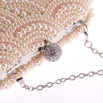 Elegant Pearl Chain Evening Clutch - Wnkrs