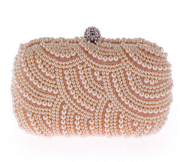 Elegant Pearl Chain Evening Clutch - Wnkrs