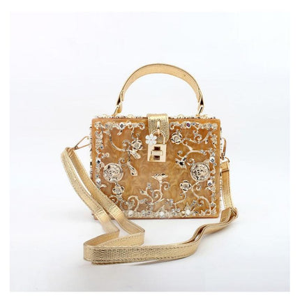 Women's Luxury Floral Patterned Handbag - Wnkrs