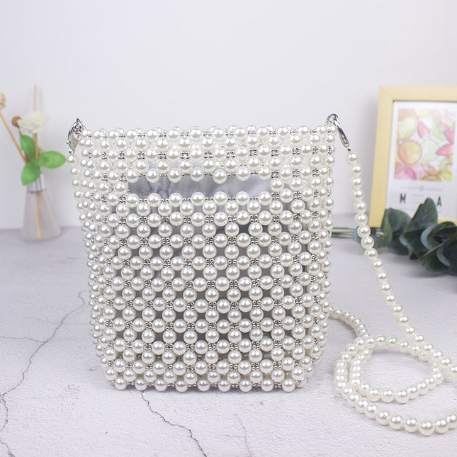 Women's Handmade Crossbody Bag with Pearls - Wnkrs