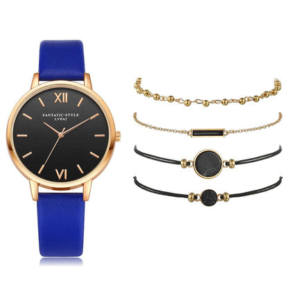 5pcs Woman Quartz Wristwatch with Bracelet - wnkrs